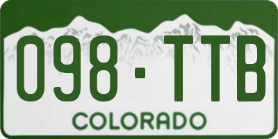 CO license plate 098TTB