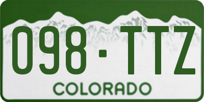 CO license plate 098TTZ