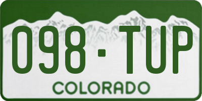 CO license plate 098TUP