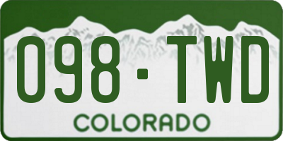 CO license plate 098TWD