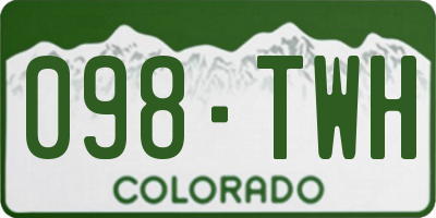 CO license plate 098TWH