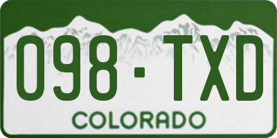 CO license plate 098TXD