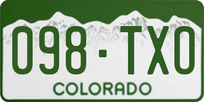 CO license plate 098TXO