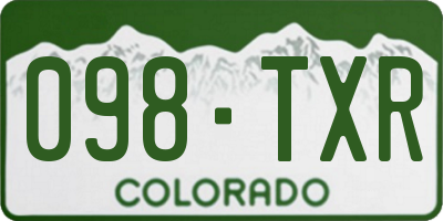 CO license plate 098TXR