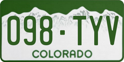 CO license plate 098TYV