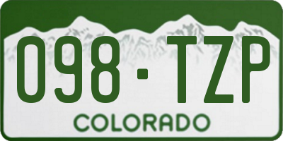 CO license plate 098TZP