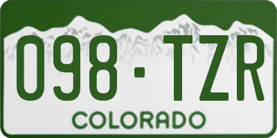 CO license plate 098TZR