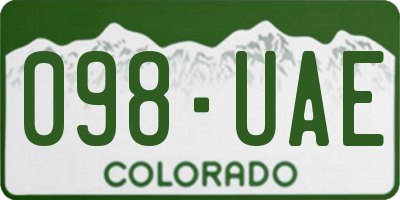 CO license plate 098UAE