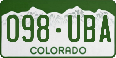 CO license plate 098UBA