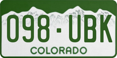 CO license plate 098UBK