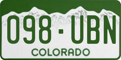 CO license plate 098UBN