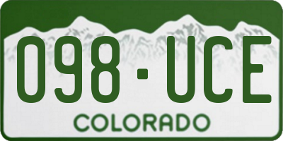CO license plate 098UCE
