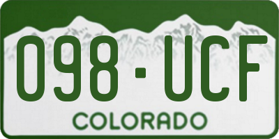 CO license plate 098UCF
