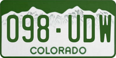 CO license plate 098UDW