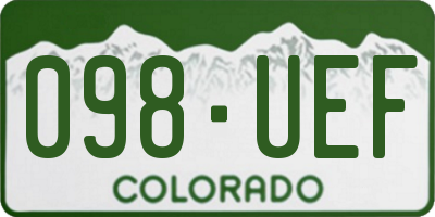 CO license plate 098UEF