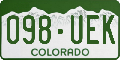 CO license plate 098UEK