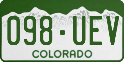 CO license plate 098UEV