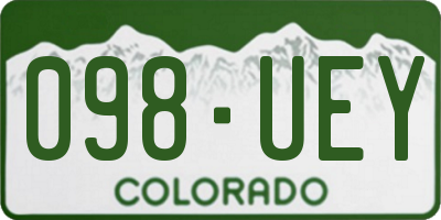 CO license plate 098UEY