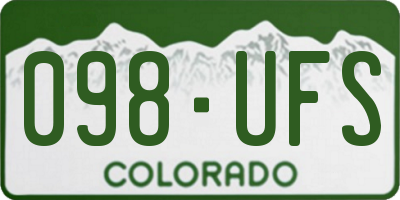 CO license plate 098UFS