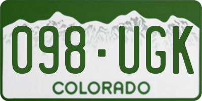 CO license plate 098UGK