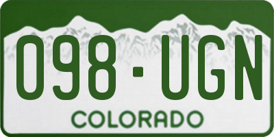 CO license plate 098UGN