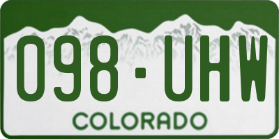 CO license plate 098UHW