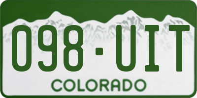 CO license plate 098UIT