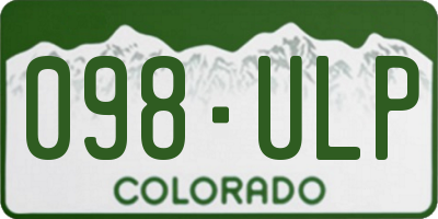 CO license plate 098ULP