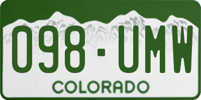 CO license plate 098UMW