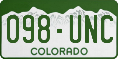 CO license plate 098UNC