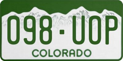 CO license plate 098UOP