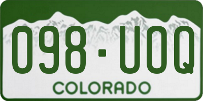 CO license plate 098UOQ