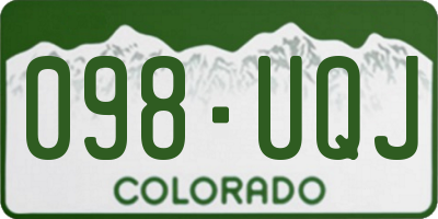 CO license plate 098UQJ