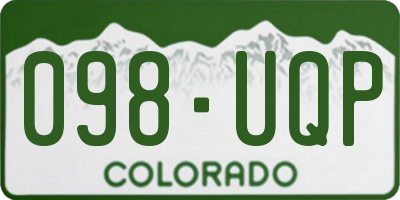 CO license plate 098UQP