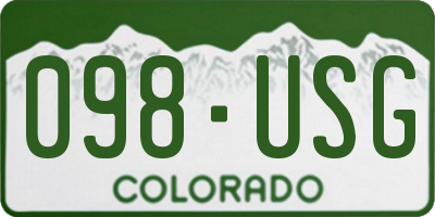 CO license plate 098USG