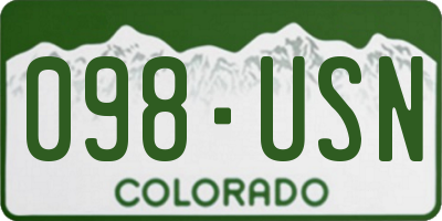 CO license plate 098USN