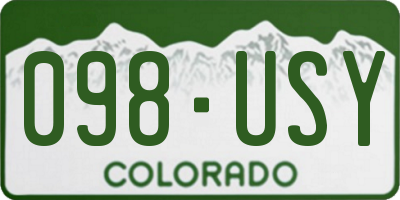 CO license plate 098USY
