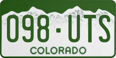 CO license plate 098UTS