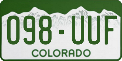CO license plate 098UUF