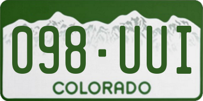 CO license plate 098UUI