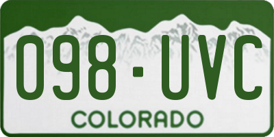 CO license plate 098UVC