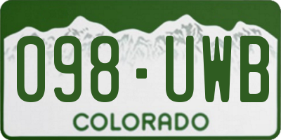 CO license plate 098UWB