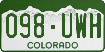 CO license plate 098UWH