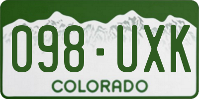 CO license plate 098UXK