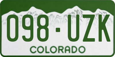 CO license plate 098UZK