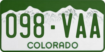 CO license plate 098VAA