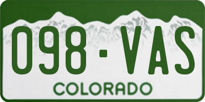 CO license plate 098VAS