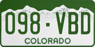 CO license plate 098VBD