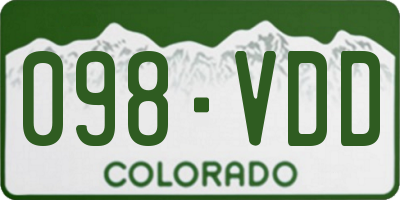 CO license plate 098VDD