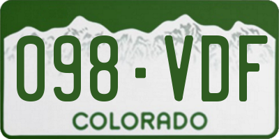 CO license plate 098VDF